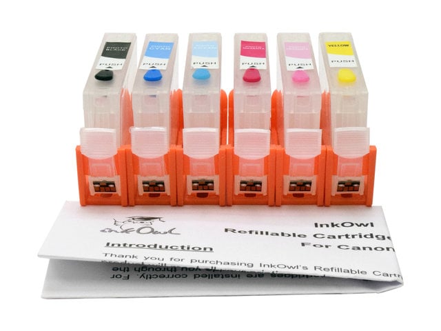 Easy-to-refill Cartridge Pack for use with CANON CLI-8 (6 cartridges for Pixma iP6600D, iP6700D)